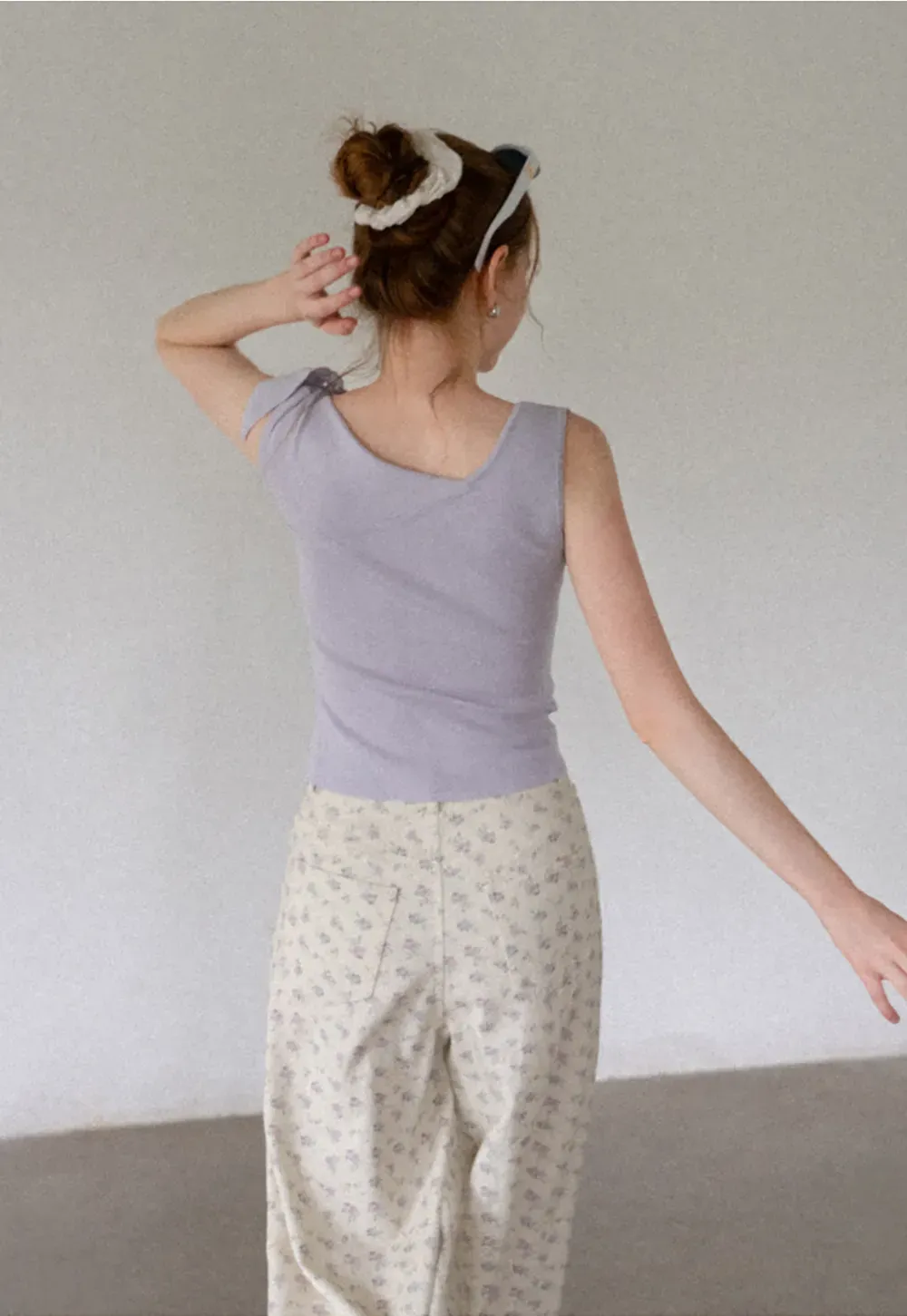Asymmetrical One-Shoulder Tie Tank