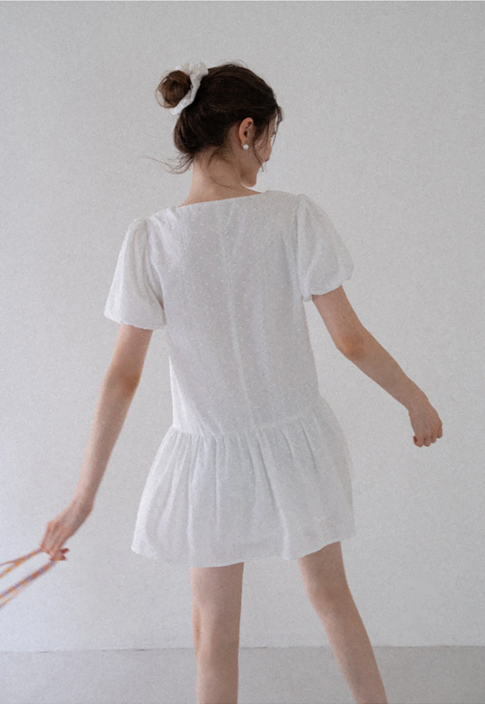 Square-Neck Lace Babydoll Dress