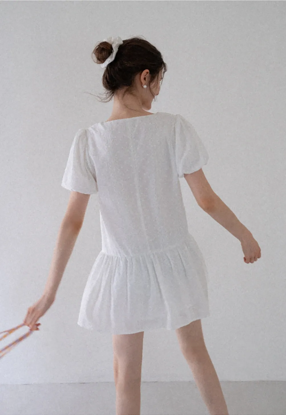 Square-Neck Lace Babydoll Dress