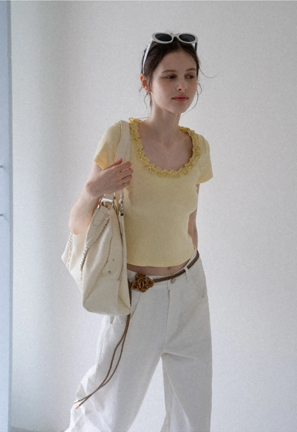 Women's Ruffle-Trim Scoopneck Tee