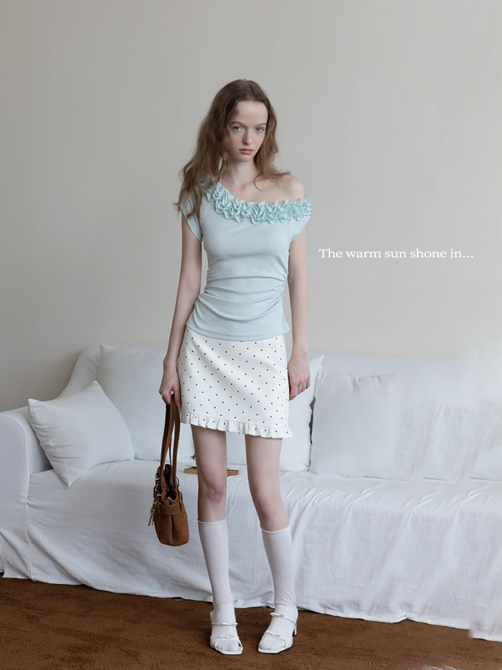 Women's Polka Dot Ruffle Hem A-Line Mini Skirt