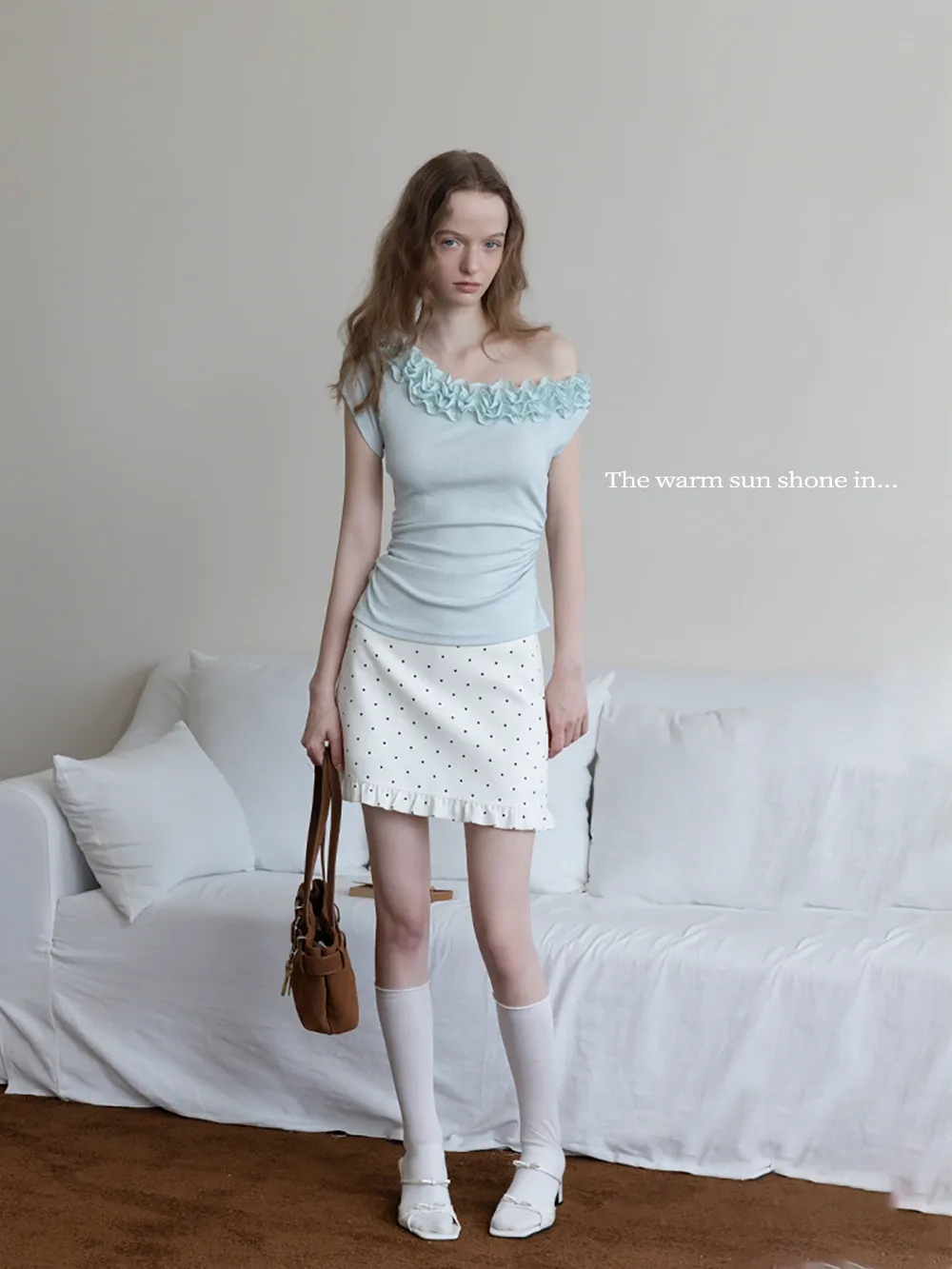 Women's Polka Dot Ruffle Hem A-Line Mini Skirt