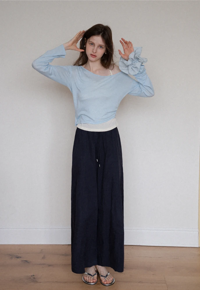 Drawstring Wide-Leg Pants