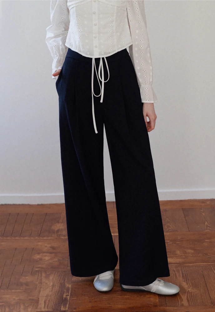 Drawstring Wide-Leg Pants