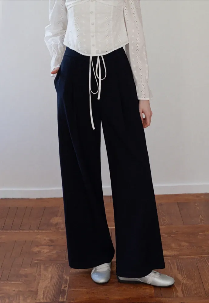 Drawstring Wide-Leg Pants