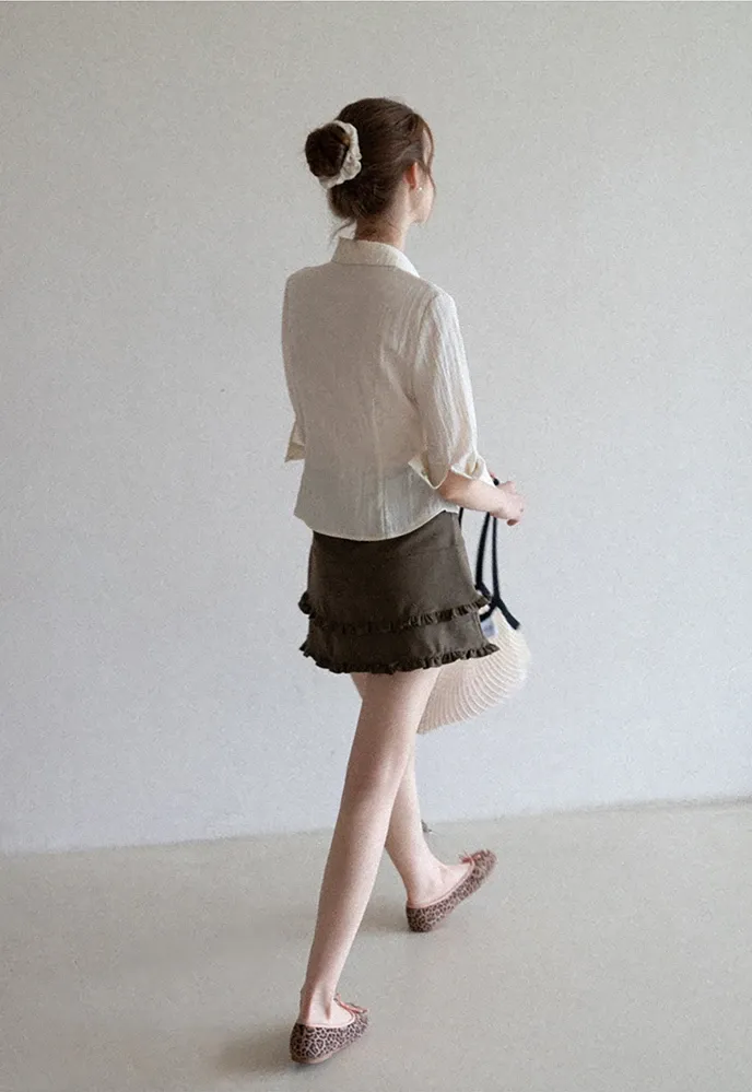 Tiered Ruffle Mini Skirt