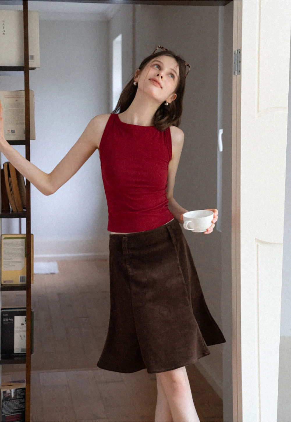 Womens Sleeveless Top with Bow Detail