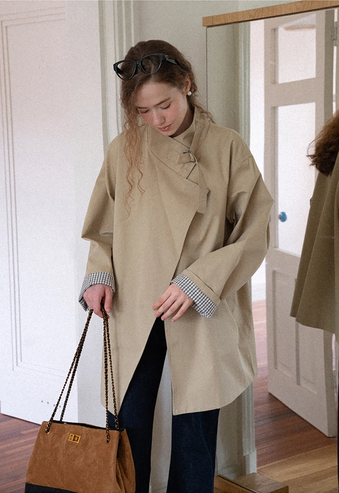 Buckle-Collar Wrap Trench