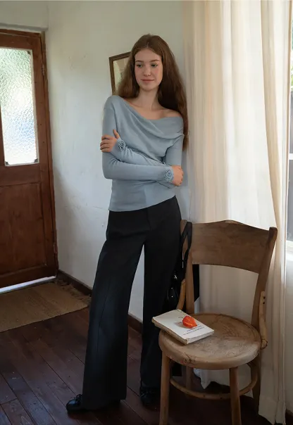 Elegant Office Work Pants Wide Leg High Waist