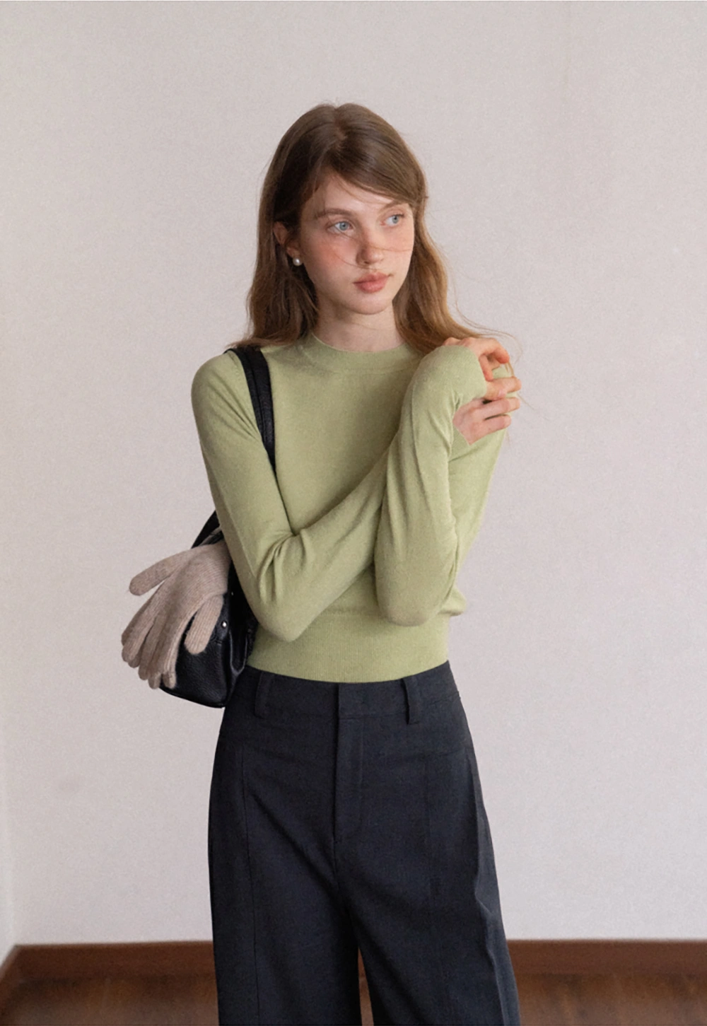 Womens Crew Neck Knit Sweater