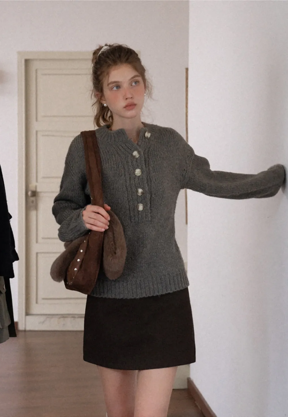 Womens Long Sleeve Mock Neck Sweater