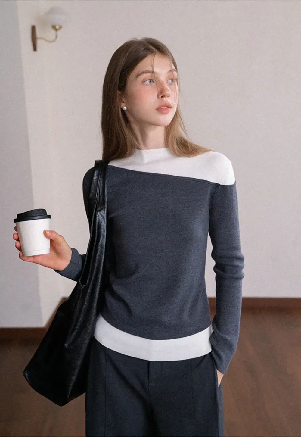 Contrast Panel Knit Top
