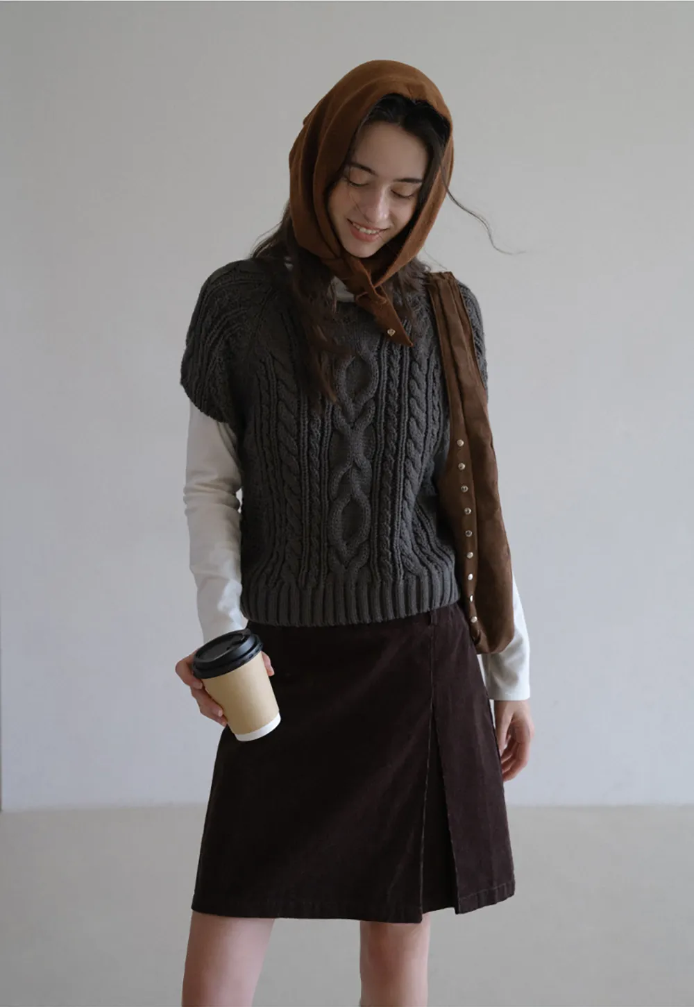 Cable Knit Sleeveless Sweater