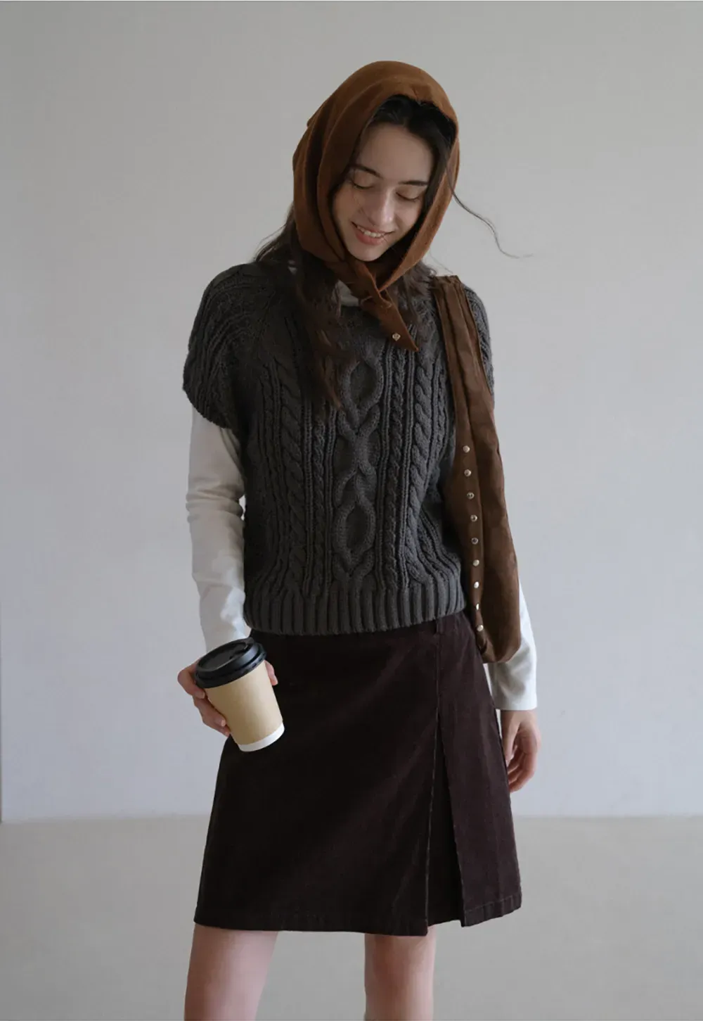 Cable Knit Sleeveless Sweater