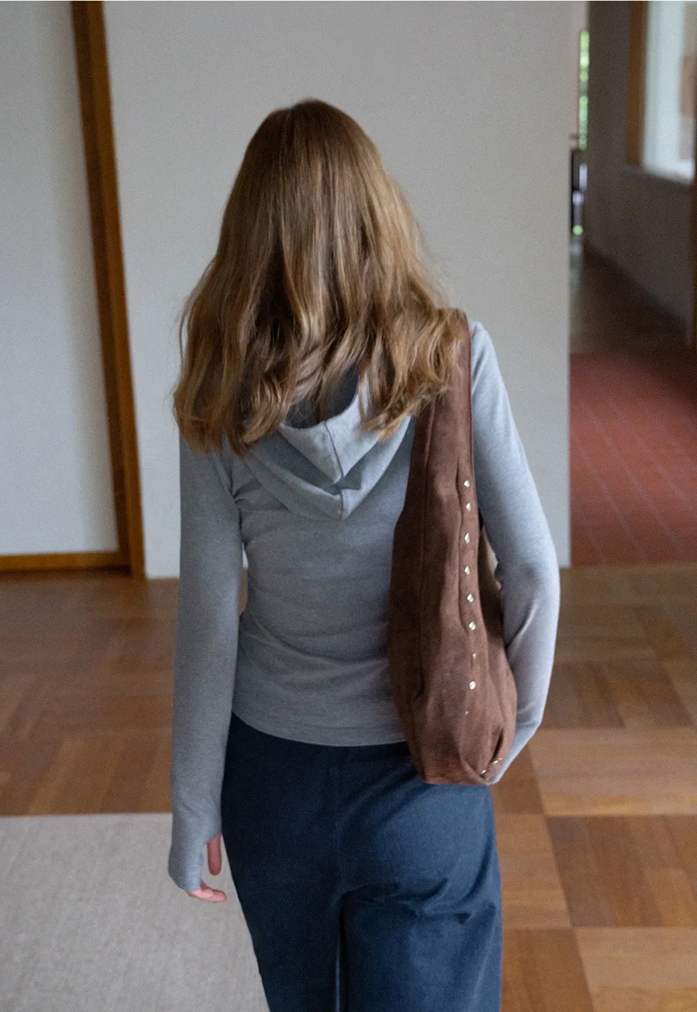 Long Sleeve Hoodie Top with Button Front