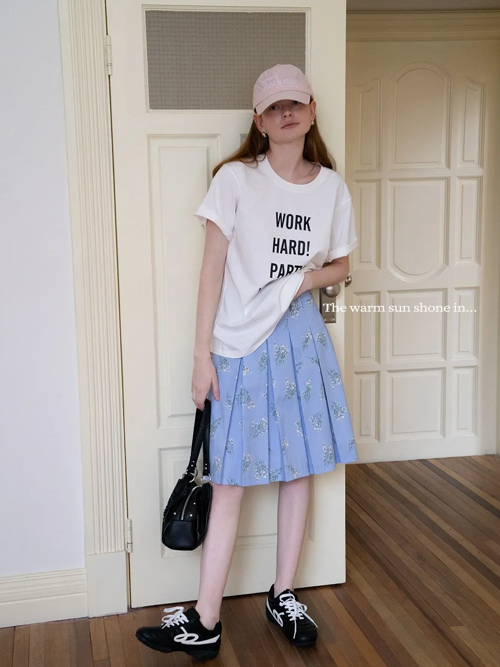 Floral Pleated Midi Skirt