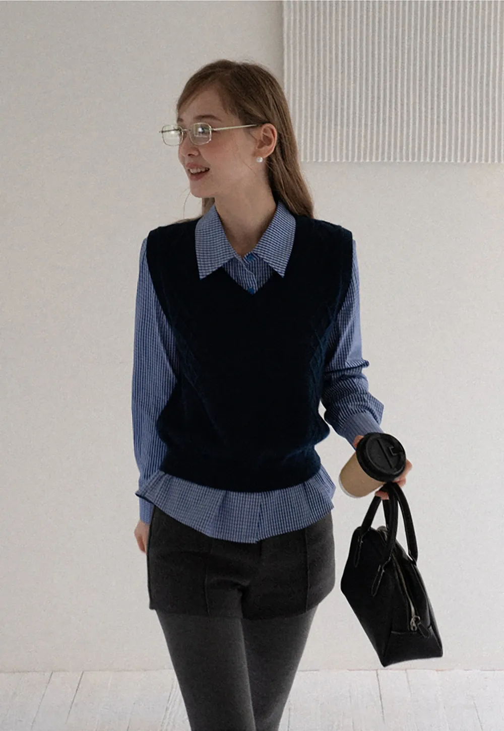 Women Vintage V Neck Knit Sleeveless Sweater