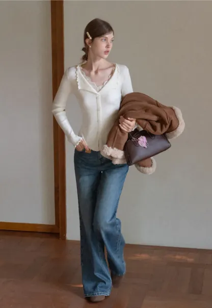 Vintage Wash Wide-Leg Jeans