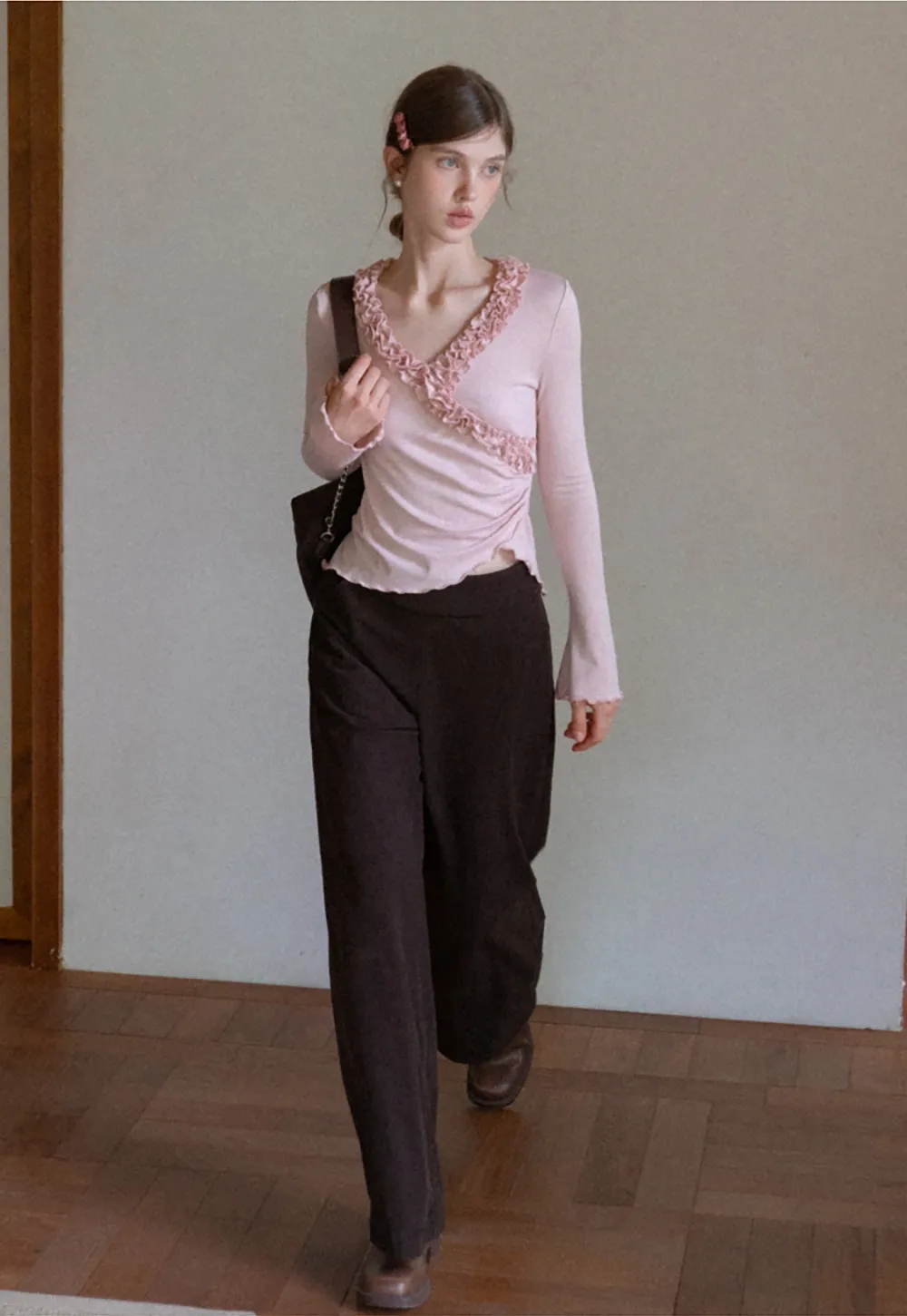 High Waist Corduroy Wide Leg Pants