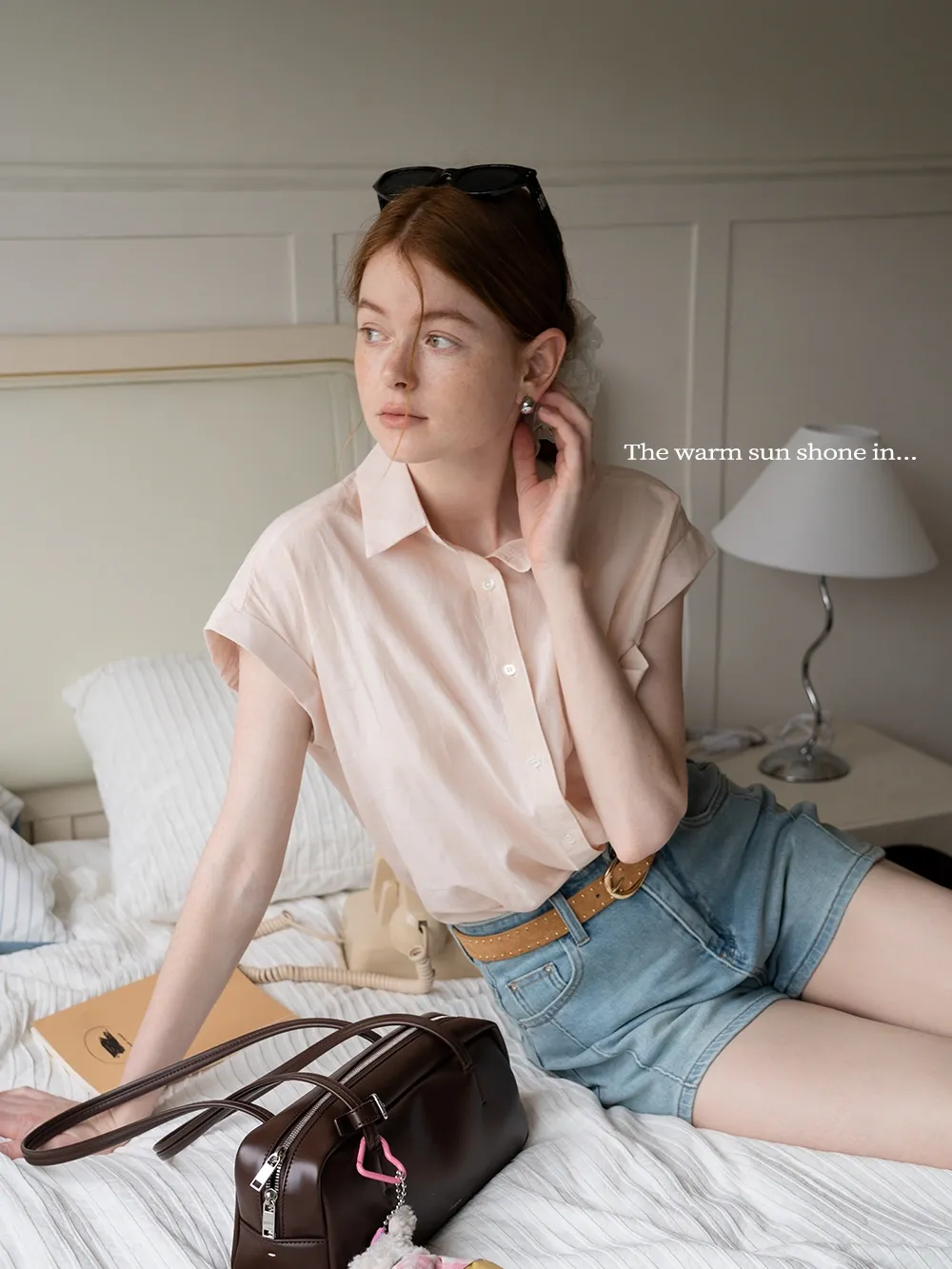 Cap Sleeve Button-Down Shirt