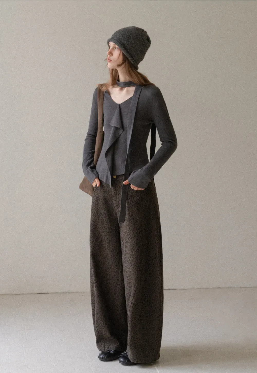 Leopard Print Wide Leg Pants