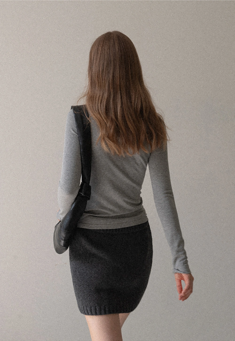 Ruffle Mock Neck Knit Top for Women Winter