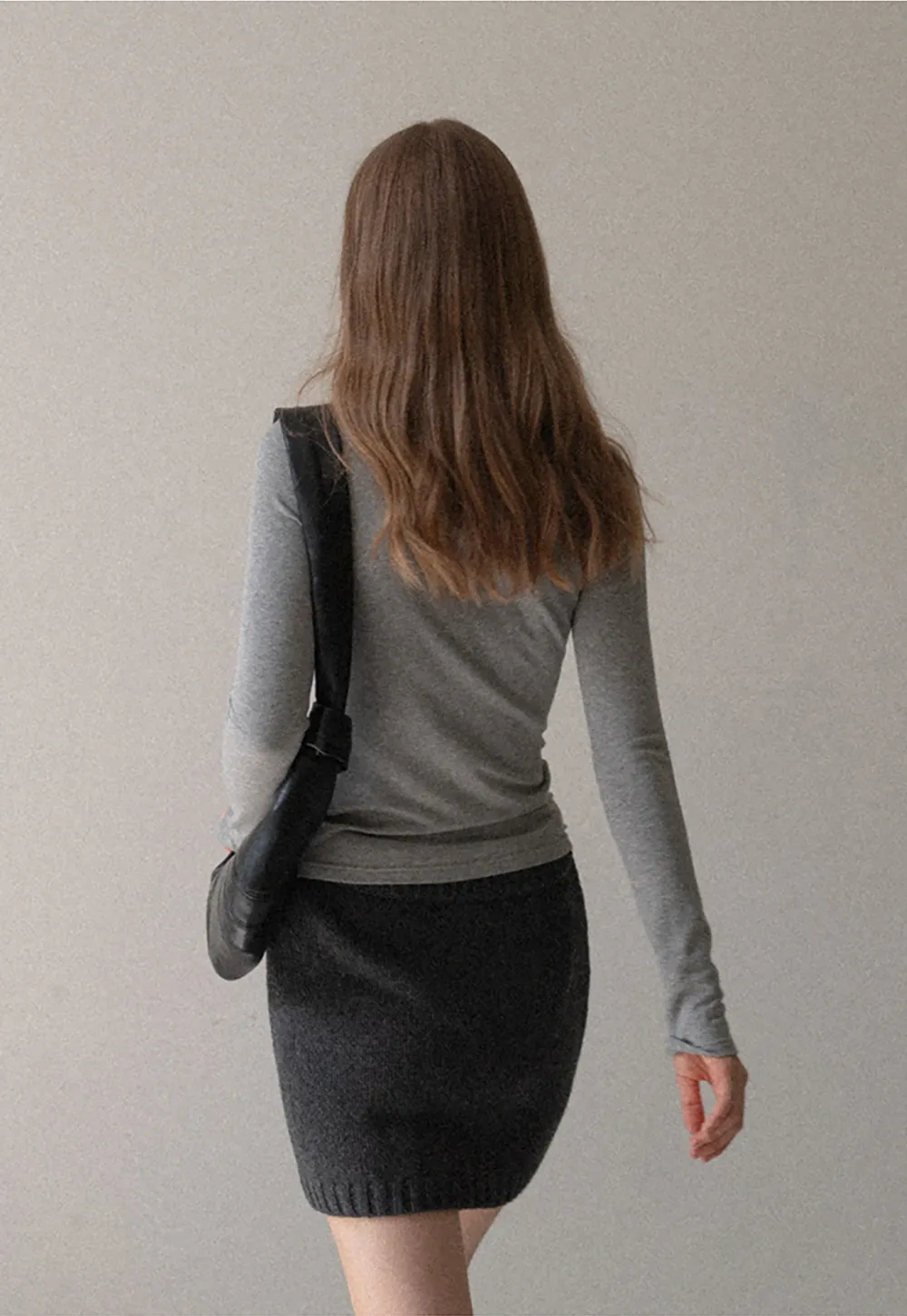 Ruffle Mock Neck Knit Top for Women Winter