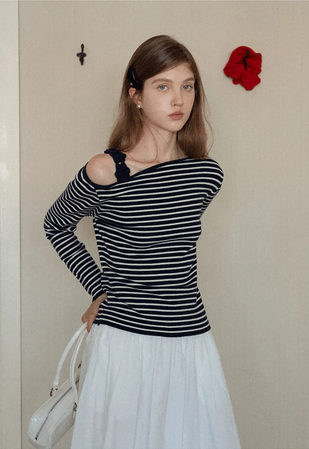 One Shoulder Long Sleeve Top