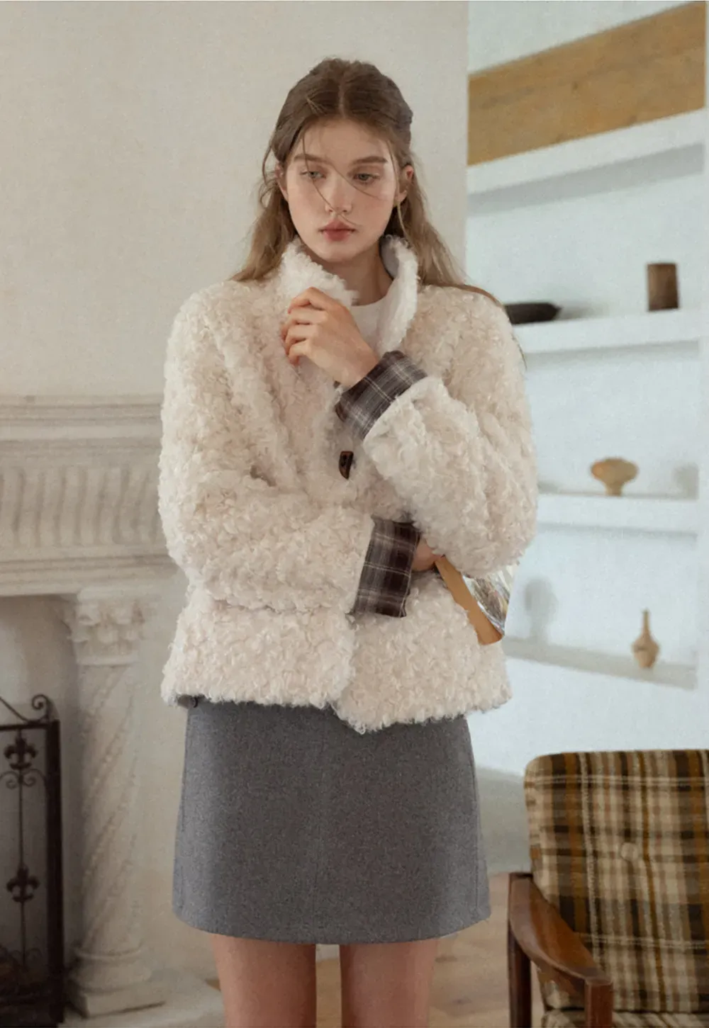 Faux Shearling Toggle Jacket