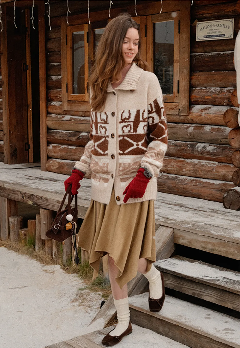 Knit Bow Detail Winter Gloves