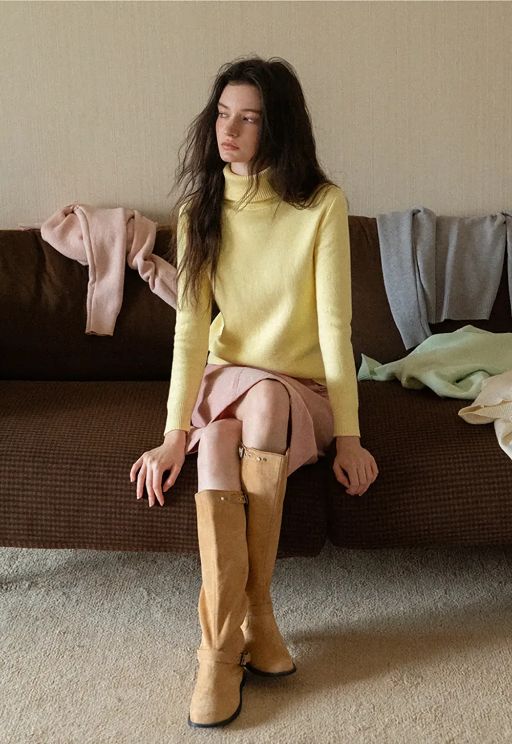 Soft Ribbed Turtleneck Sweater