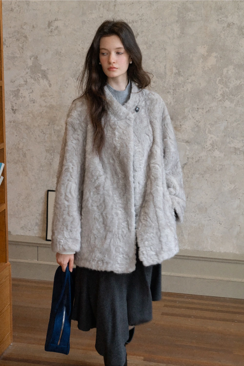 Chic Faux Fur Leather Jacket