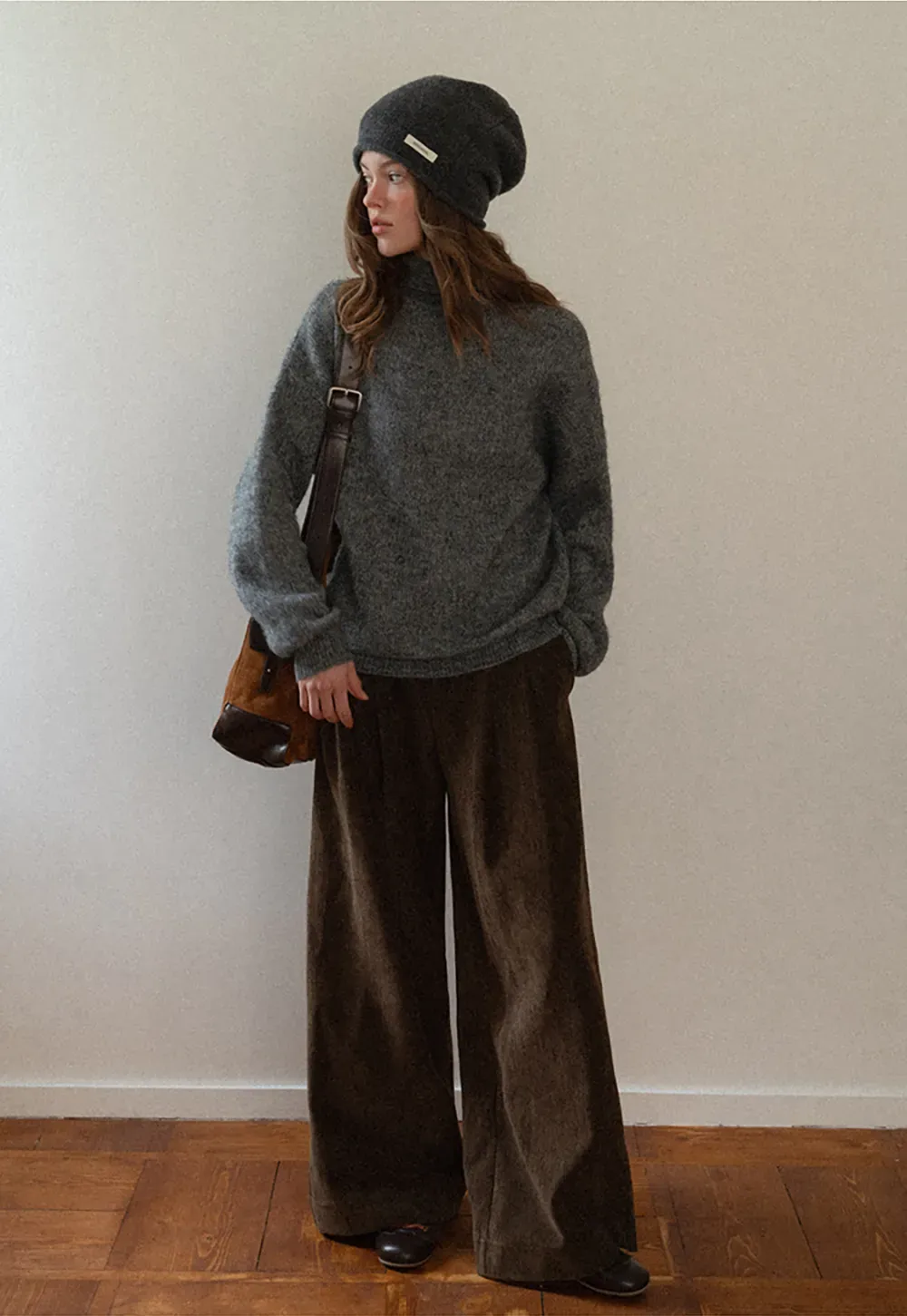 Velvet Wide-Leg Trousers
