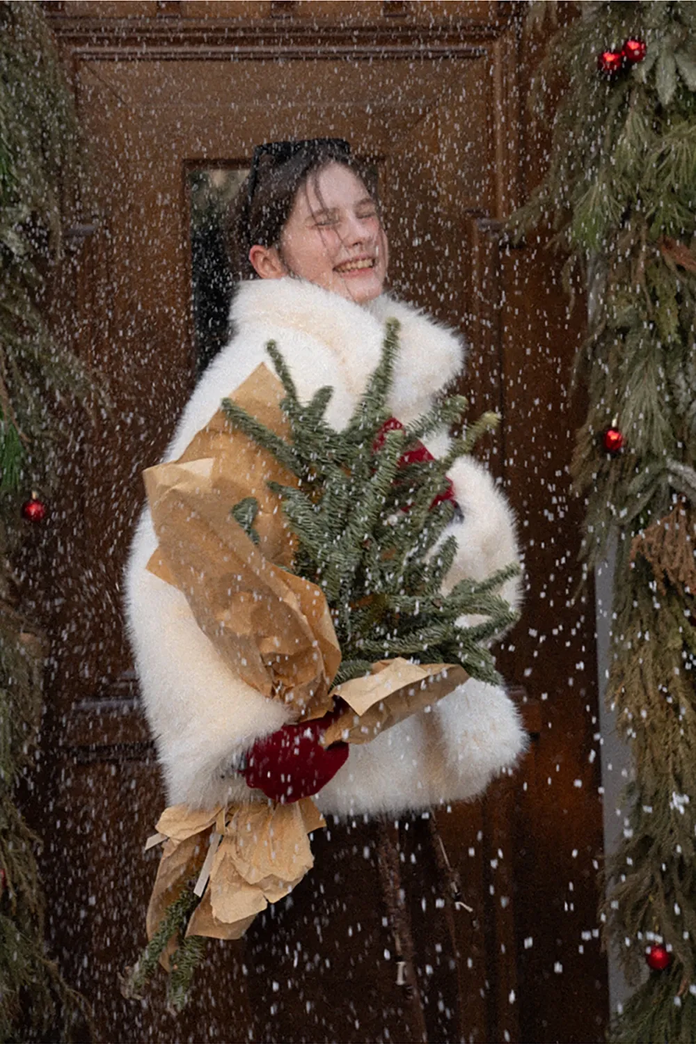 Plush Faux Fur Jacket Buttons