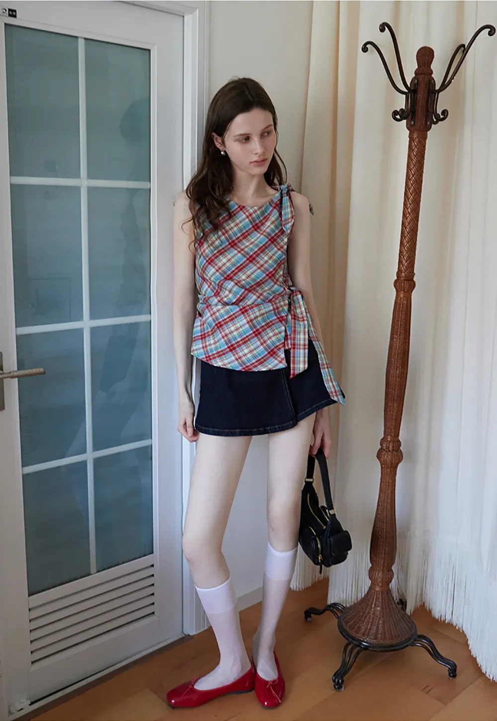 Denim Skort with Belt