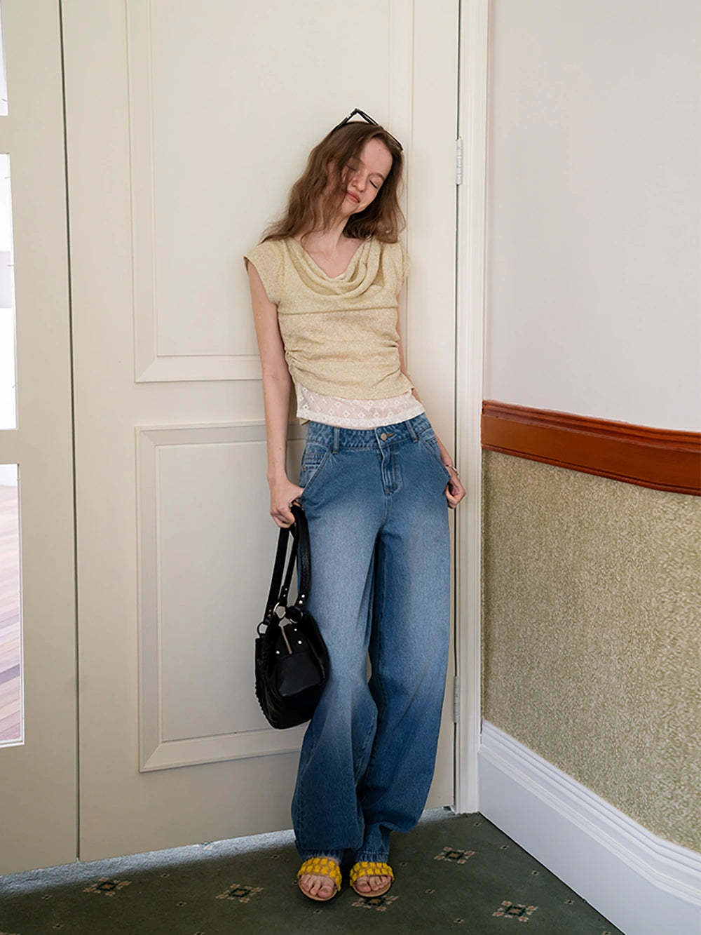 Women's High Waist Vintage Wide Leg Jeans