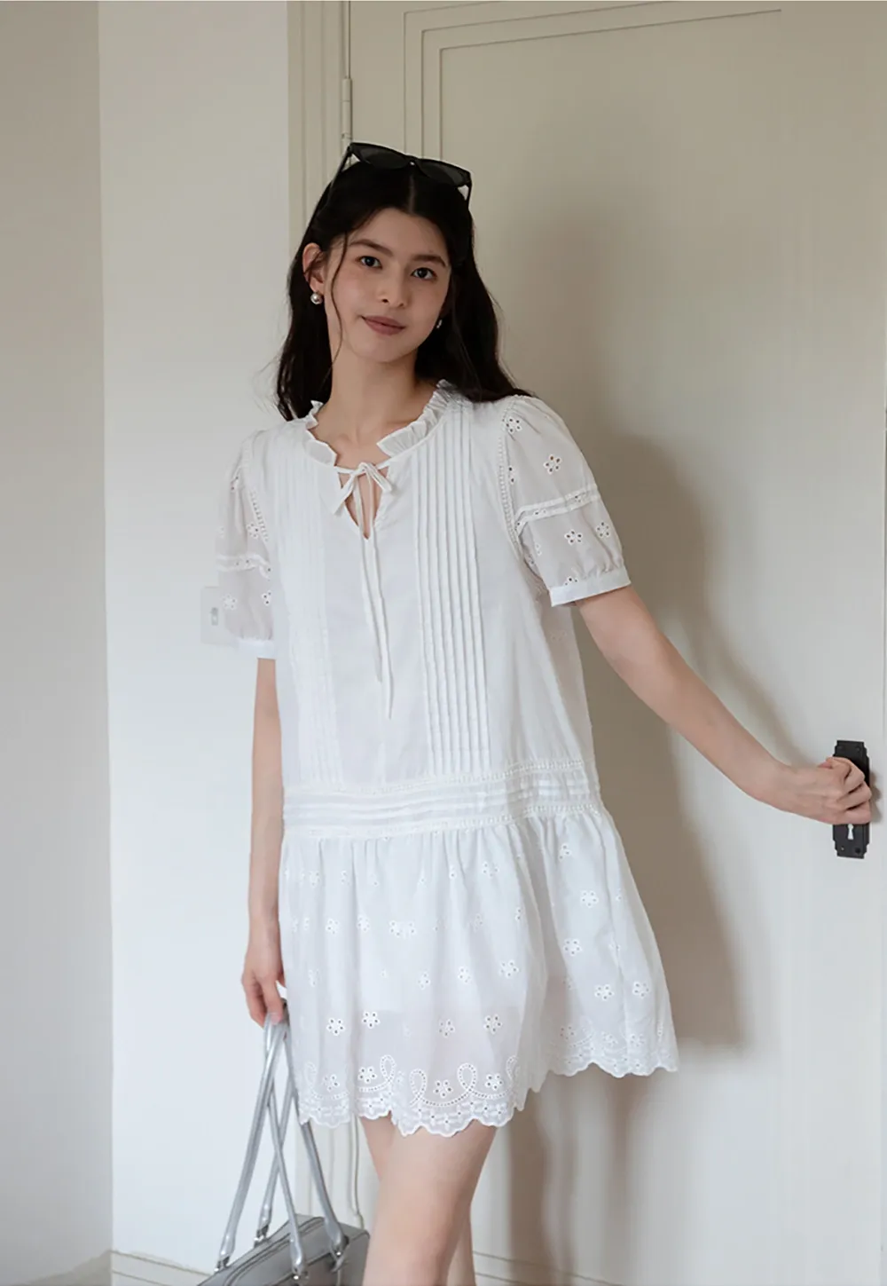 Women’s Eyelet Lace Babydoll Tunic