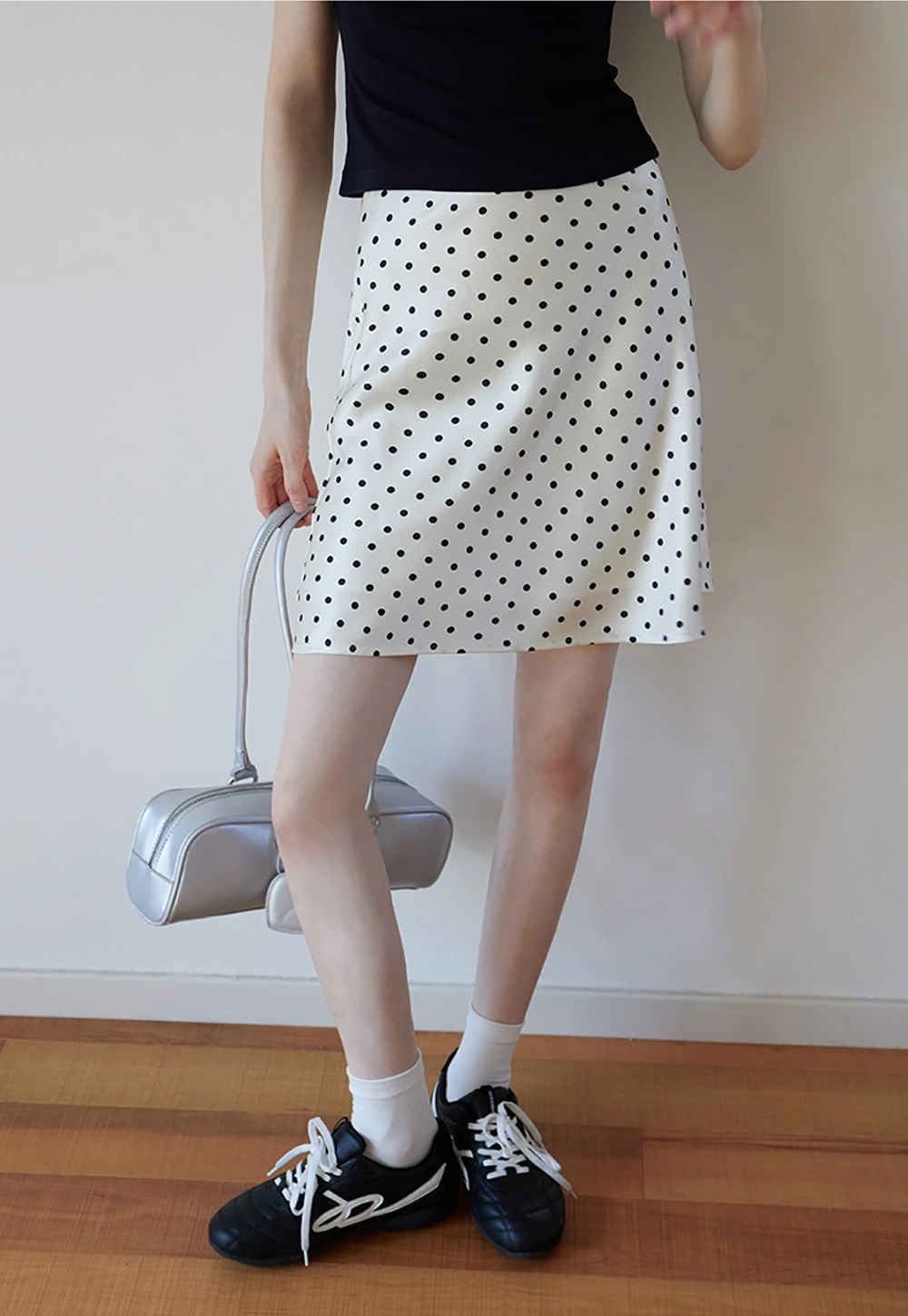 Women’s High Waist Polka Dot A-Line Mini Skirt