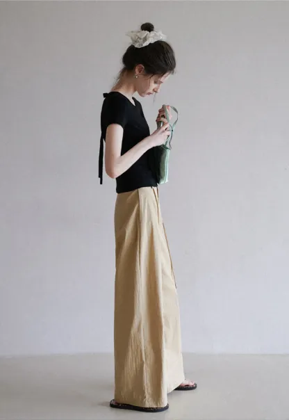 Women’s Backless Tie Short Sleeve Top