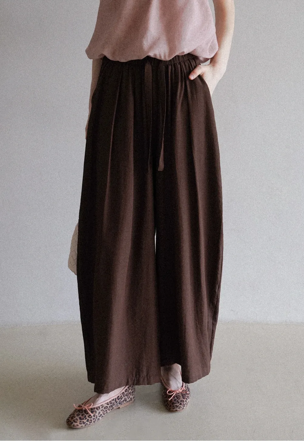 Women's Casual Loose Fit Pants with Elastic Drawstring Waist