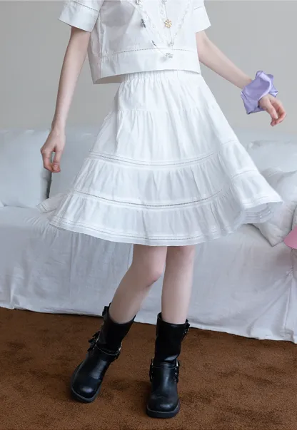 Women's Tiered A-Line Midi Skirt