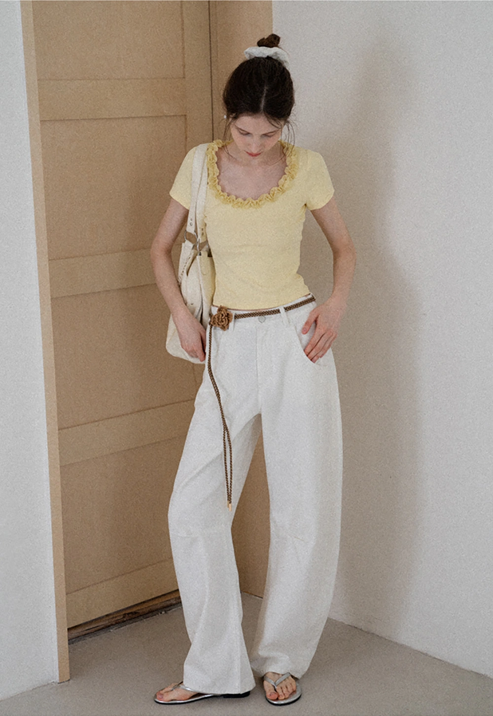 Women's Ruffle-Trim Scoopneck Tee