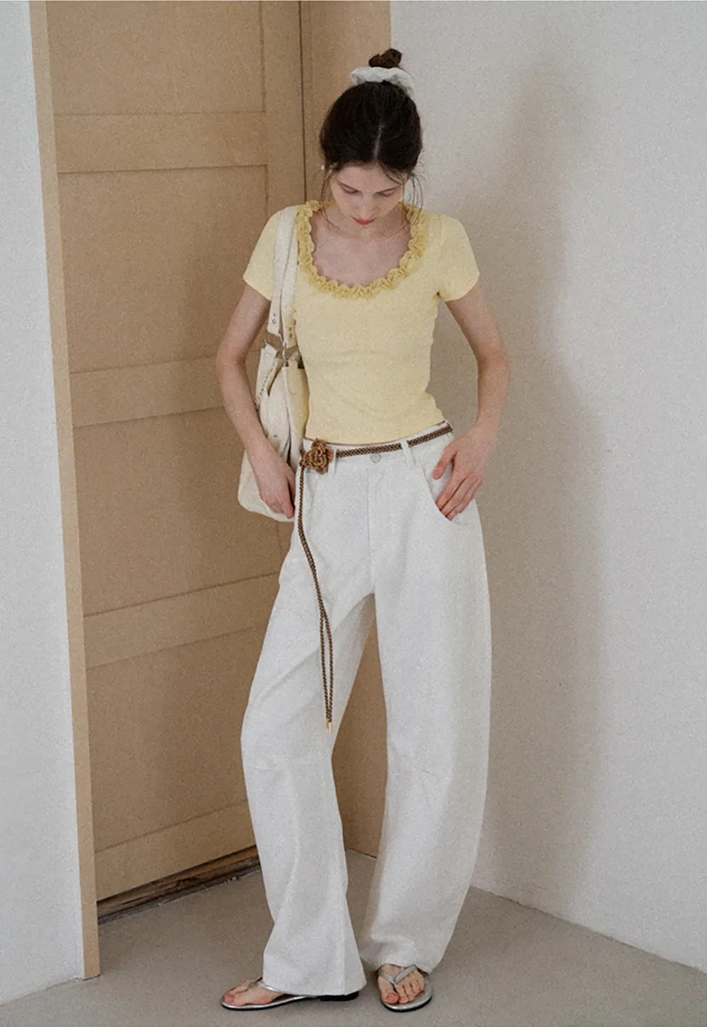 Women's Ruffle-Trim Scoopneck Tee