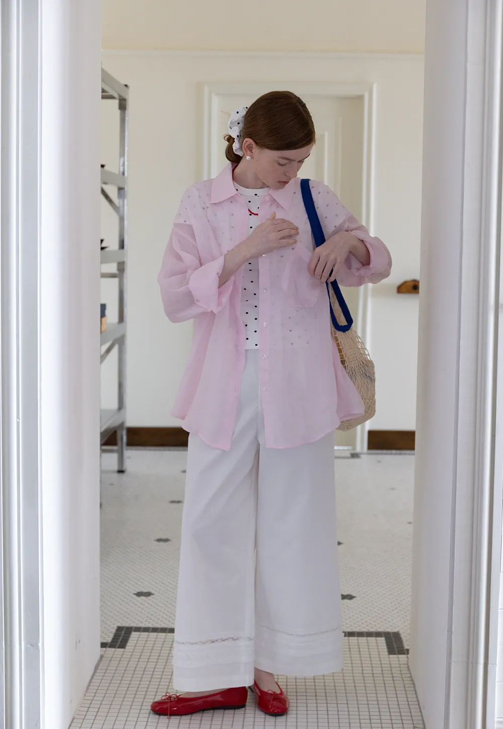 Women's Long Sleeve Button Down Linen Shirt with Pocket