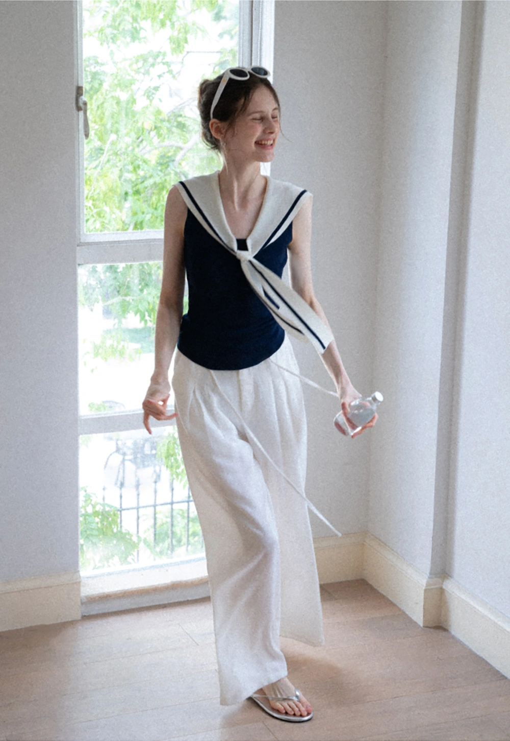 Women's Sailor-Scarf Knit Top Tank