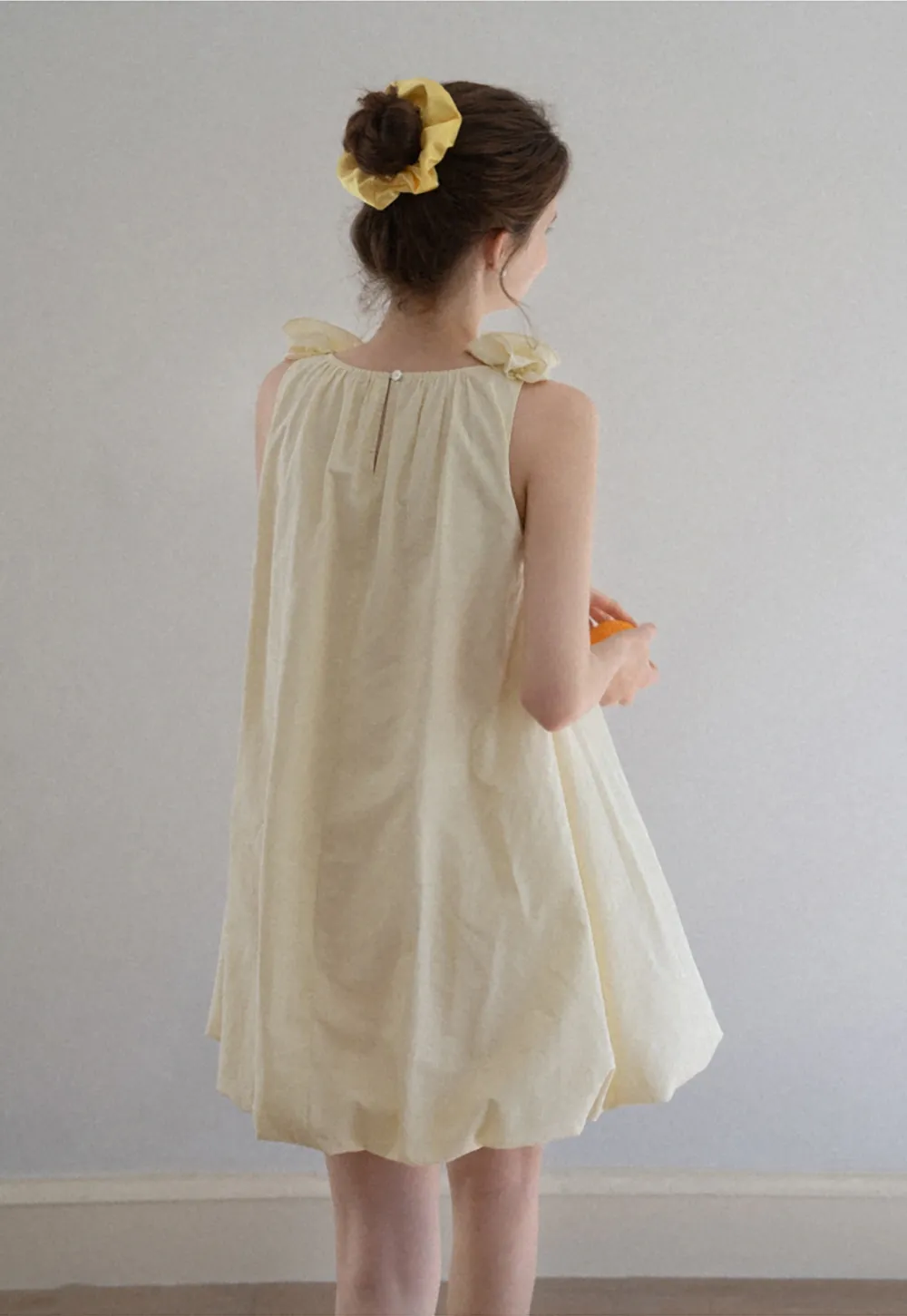 Ruffle Neck Babydoll Mini Dress