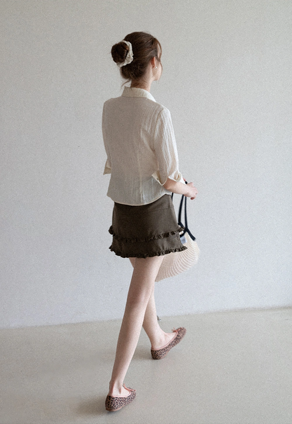 Women's Lightweight Button Down Shirt with 3/4 Sleeves