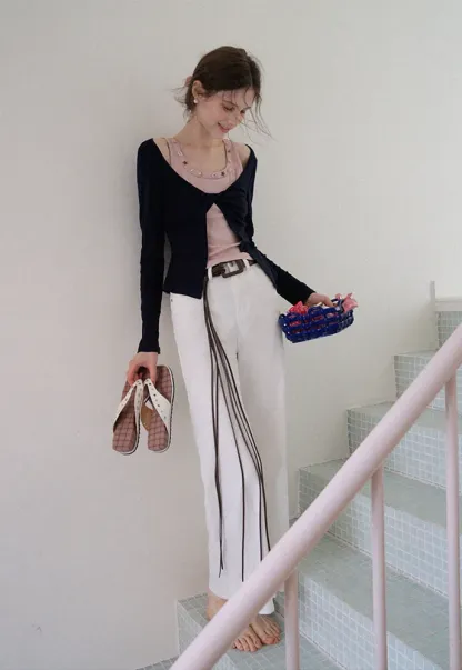 Shell‑Trim Twist Layered Top