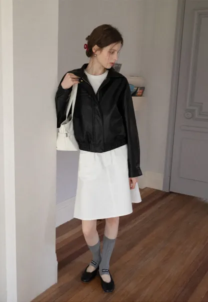 Women's Faux Leather Bomber Jacket