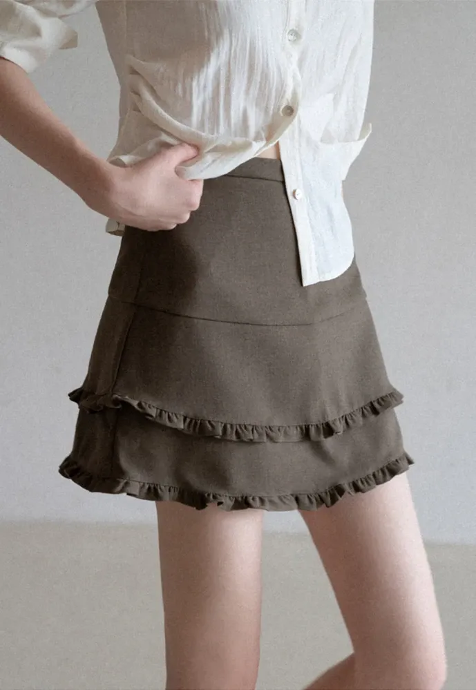 Tiered Ruffle Mini Skirt